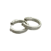 ARETE ARRACADA ZIRCONIA DOBLE LINEA CON BROCHE CLICK - PLATA .925