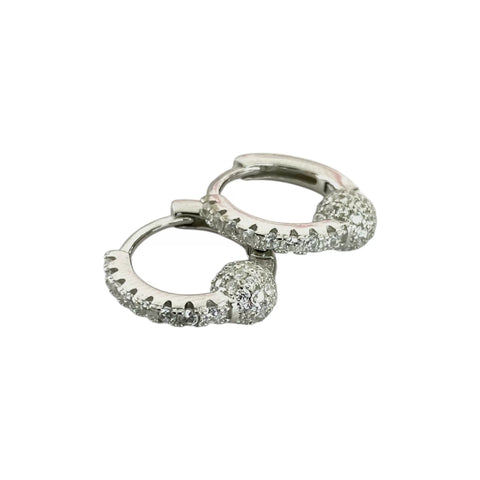 ARETE ARRACADA ZIRCONIAS CON VIÑETA - PLATA .925