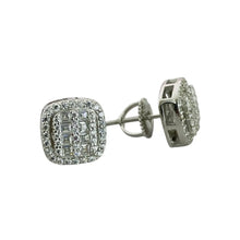 ARETE CUADRO MULTI BAGUETTES (BROCHE DE TORNILLO) - PLATA .925