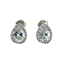 ARETE GOTA ZIRCONIA MARGEN PUNTEADO - PLATA .925