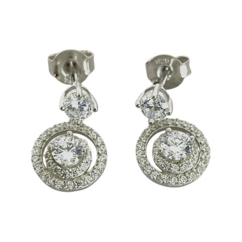 ARETE ZIRCONIA EN CIRCULO COLGANTE MINI - PLATA .925