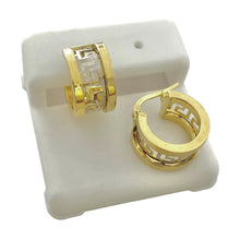 ARRACADA ANCHA CON GRECAS BI COLOR - ORO 10K