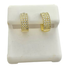 ARRACADA HUGGIE 3 LINEAS ZIRCONIAS - ORO 10K