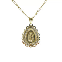 CADENA CON MEDALLA VIRGEN GUADALUPE GOTA MARGEN ONDAS - ORO 10K