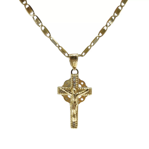 CADENA CON CRISTO TROQUELADO MOD. 1 - ORO 10K