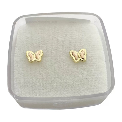 BROQUEL MARIPOSA BI COLOR - ORO 10K