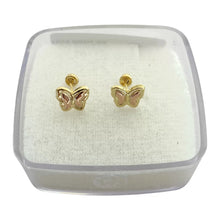 BROQUEL MARIPOSA BI COLOR - ORO 10K