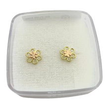 BROQUEL FLOR SILUETA BI COLOR - ORO 10K