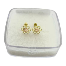 BROQUEL FLOR SILUETA BI COLOR - ORO 10K