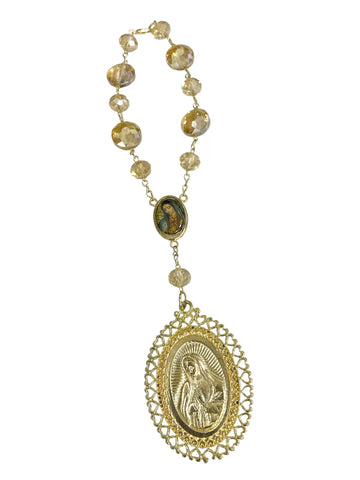 MISTERIO CRISTAL LUNETA CON MEDALLA VIRGEN GUADALUPE