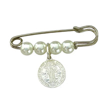 PIN FISTOL BROCHE CON MEDALLA - SAN BENITO ABAD - PLATA .925