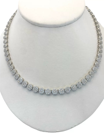 COLLAR GARGANTILLA CIRCULOS MULTI ZIRCONIA- PLATA .925