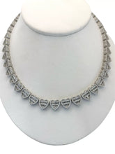 COLLAR GARGANTILLA CORAZONES 3D ZIRCONIA TIPO PP - PLATA .925