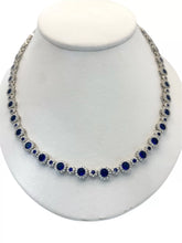 COLLAR GARGANTILLA ZIRCONIA AZUL MARINO - PLATA .925