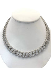 CADENA BARBADA CUBANA CON PIEDRA ZIRCONIA ICE - 55 CM X 1 CM - PLATA .925