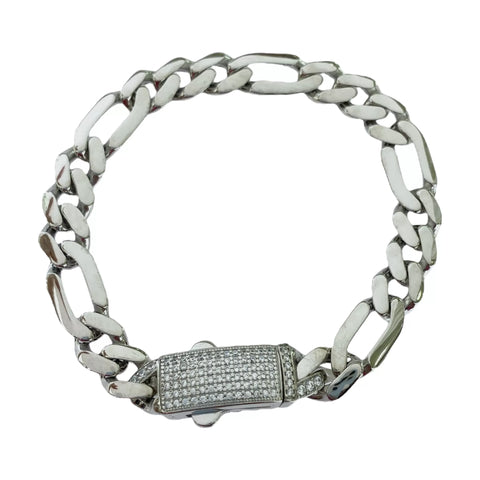 PULSO FIGARO CART CON CIRCONIA EN BROCHE ITALY - PLATA .925