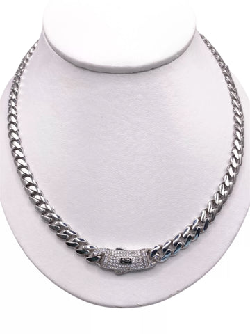 CADENA MÓNACO CH - BARBADA CUBANA - 60 CM X 6 MM - PLATA .925