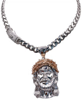 DIJE ROSTRO DE CRISTO BI COLOR - PLATA .925