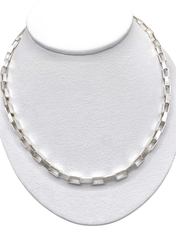 CADENA RECTANGULO 60 cm x 4 mm - PLATA .925