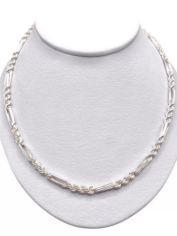CADENA TORZAL FIGARO 60 cm x 4 mm - PLATA .925