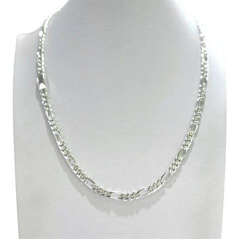 CADENA FIGARO CART 3x1 - HECHA A MANO - 6 MM - PLATA .925