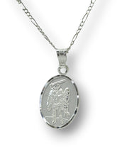 CADENA CON MEDALLA ARCANGEL MIGUEL - MATE - PLATA .925