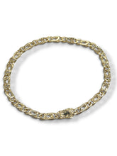 PULSO MARQUISE OJO DE TIGRE DIAMANTADO - 18 cm X 4 mm - ORO 10K