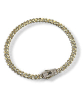 PULSO BARBADO TEMPO  DIAMANTADO - 21 cm X 4.5 mm - ORO 10K