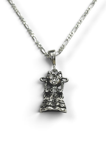 COLLAR CON DIJE DE MUÑECA LELE PLATA .925