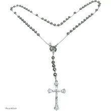 ROSARIO BOLA LISA 6 MM LIGERA - VIRGEN GUADALUPE - PLATA .925