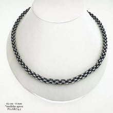 CADENA PAVONADA RED 6 mm - 65 cm - PLATA .925