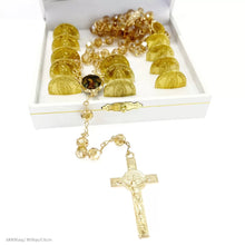 JUEGO DE ARRAS CHAPA DE ORO MEDIANAS - VIRGEN GPE