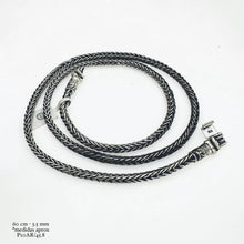 CADENA PAVONADA ESPIGA CUADRO 3.5 mm - PLATA .925