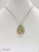 CADENA CON MEDALLA VIRGEN GUADALUPE GOTA MARGEN ONDAS - ORO 10K