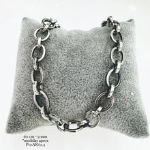 CADENA PAVONADA ESLABÓN OVAL 9mm - PLATA .925