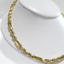 CADENA TORSAL FÍGARO 5 mm - 55 cm - ORO 10K