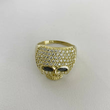 ANILLO CALAVERA CON ZIRCONIAS - ORO 10K