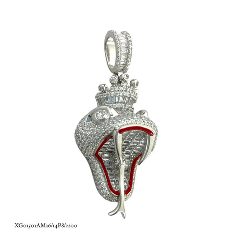 DIJE  SERPIENTE IMPERIAL CON PIEDRA CIRCONIA - PLATA .925