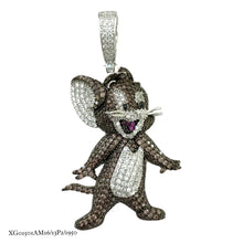 DIJE  RATON JERRY CON PIEDRA CIRCONIA - PLATA .925