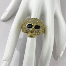 ANILLO CALAVERA CON ZIRCONIAS - ORO 10K