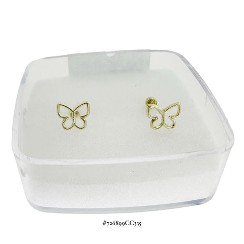 BROQUEL MARIPOSA SILUETA - ORO 10K