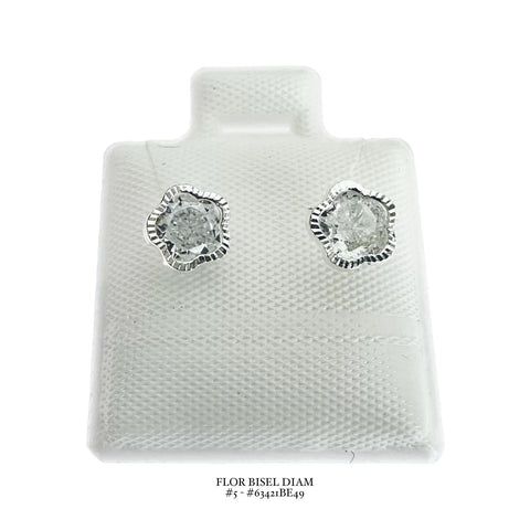 BROQUEL FLOR ZIRCONIA BISEL DIAMANTADO - MEDIANO