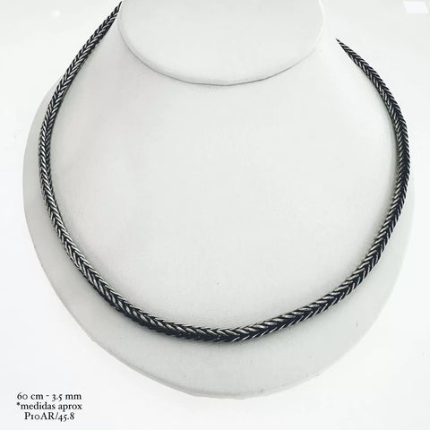 CADENA PAVONADA ESPIGA CUADRO 3.5 mm - PLATA .925