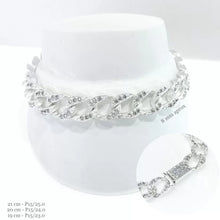 CADENA Y PULSO CON ZIRCONIA MODELO CLASICO - PLATA .925