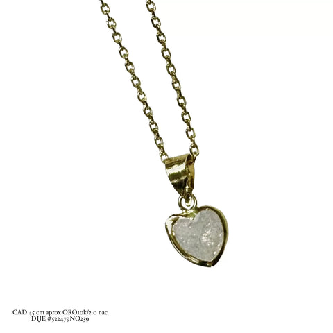 GARGANTILLA CORAZÓN COLORES TIPO GEMA - BLANCO