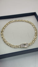 PULSO BARBADO TEMPO  DIAMANTADO - 21 cm X 4.5 mm - ORO 10K