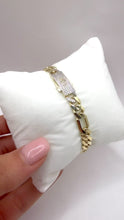 PULSO FIGARO CART 3x1 - Broche piedra - 21 cm x 6.5 mm - ORO 10K