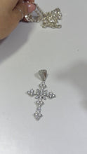 DIJE DE CRUZ RESPLANDOR CON ZIRCONIA - AZA ABIERTA PLATA .925