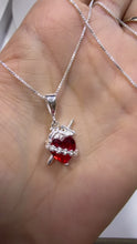 CADENA CON DIJE SAGRADO CORAZON DE JESUS -  MODELO 1 - PLATA .925