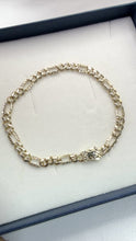 PULSO FIGARO DIAMANTADO - 16 cm X 4 mm - ORO 10K